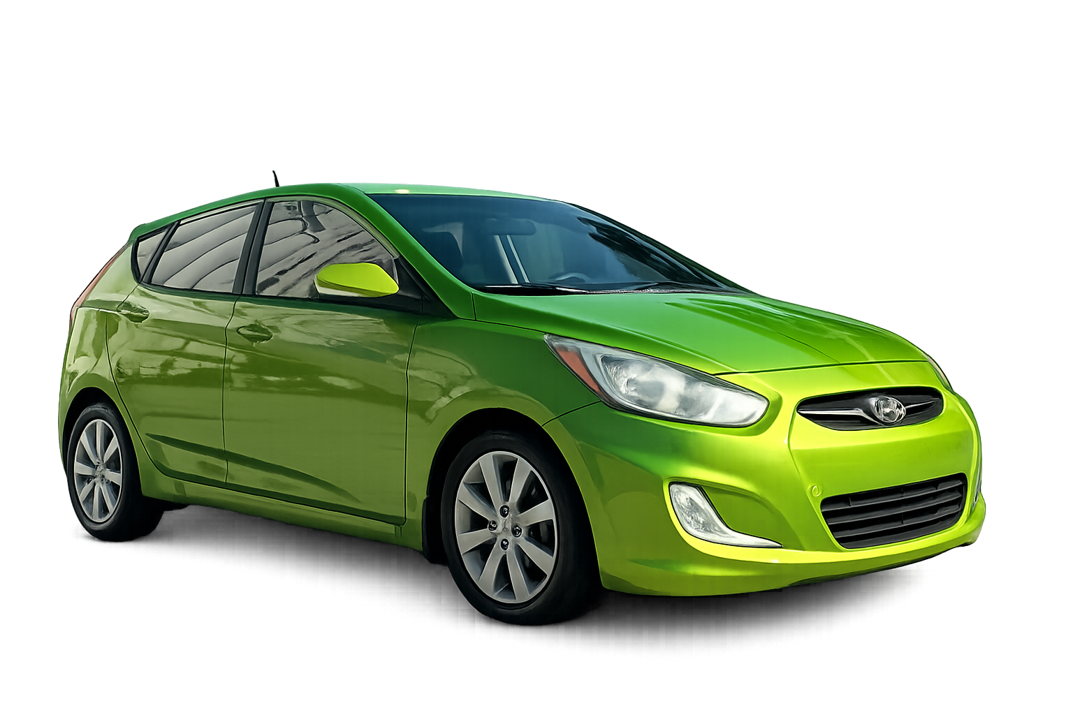 Green rental car available at Atlanta Cash Car Rentals