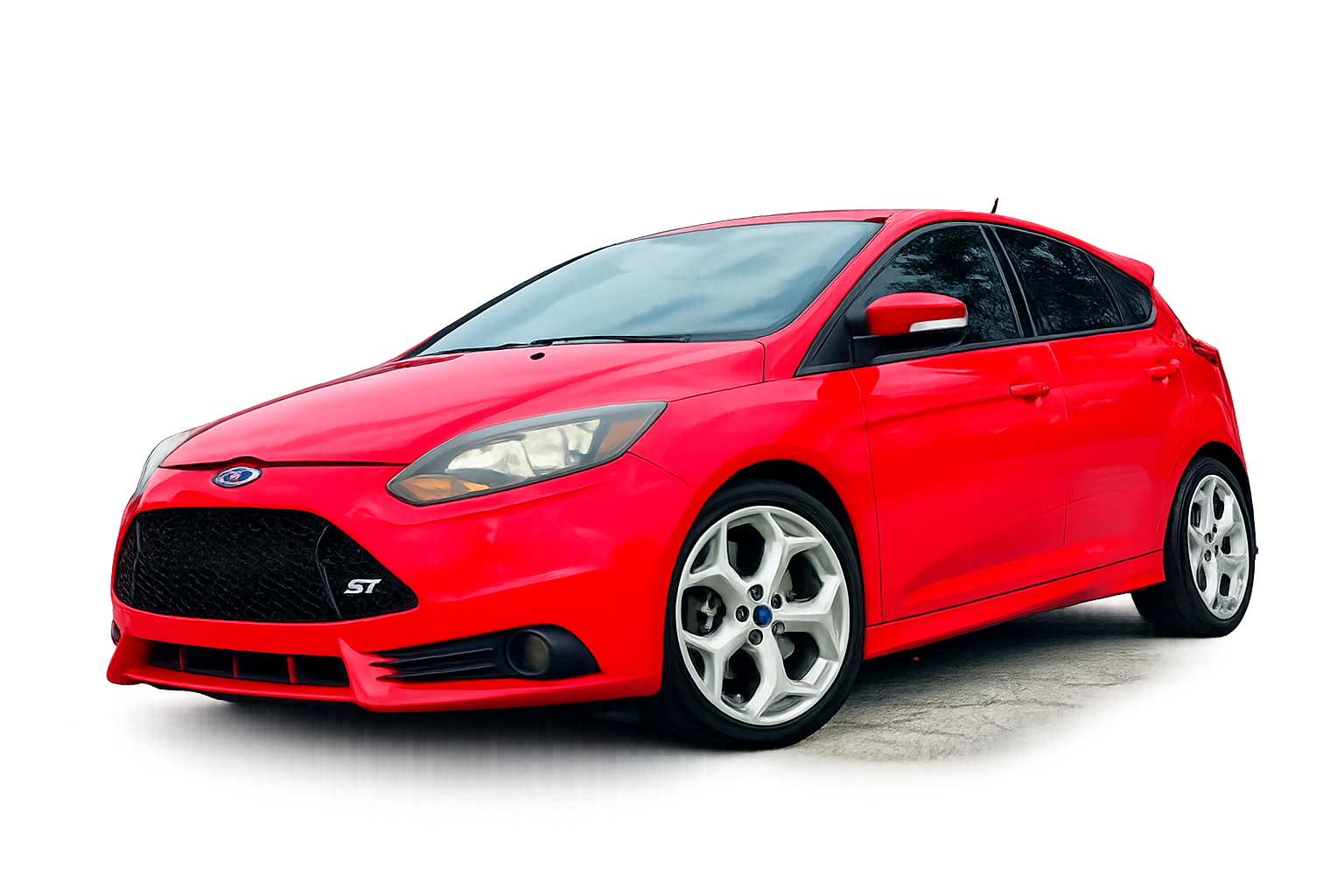 Red rental car available at Atlanta Cash Car Rentals